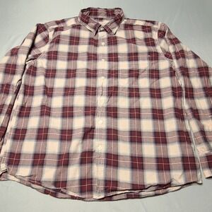 American Eagle Mens Flannel Shirt Xl Plaid Super Soft Y2k Pocket Western Preppy